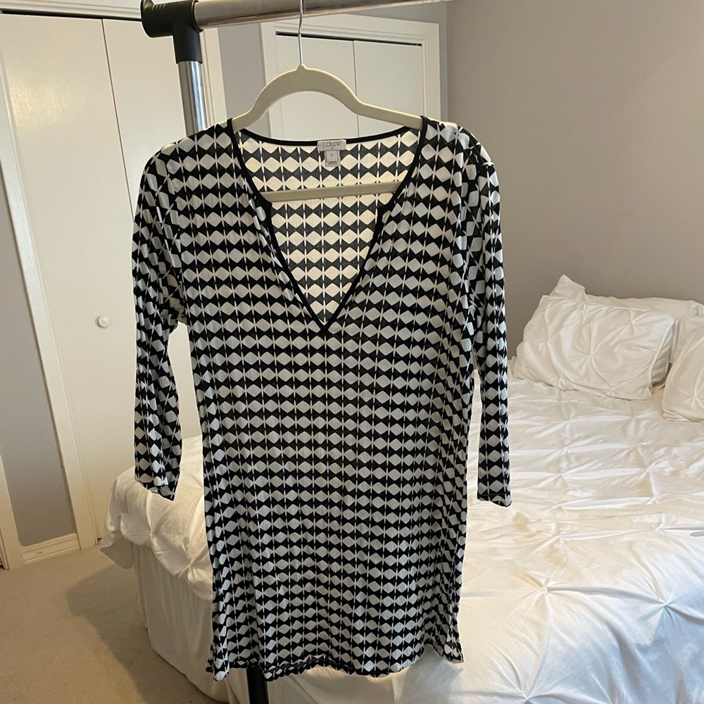 J. Crew Black and Cream Tunic Size- S